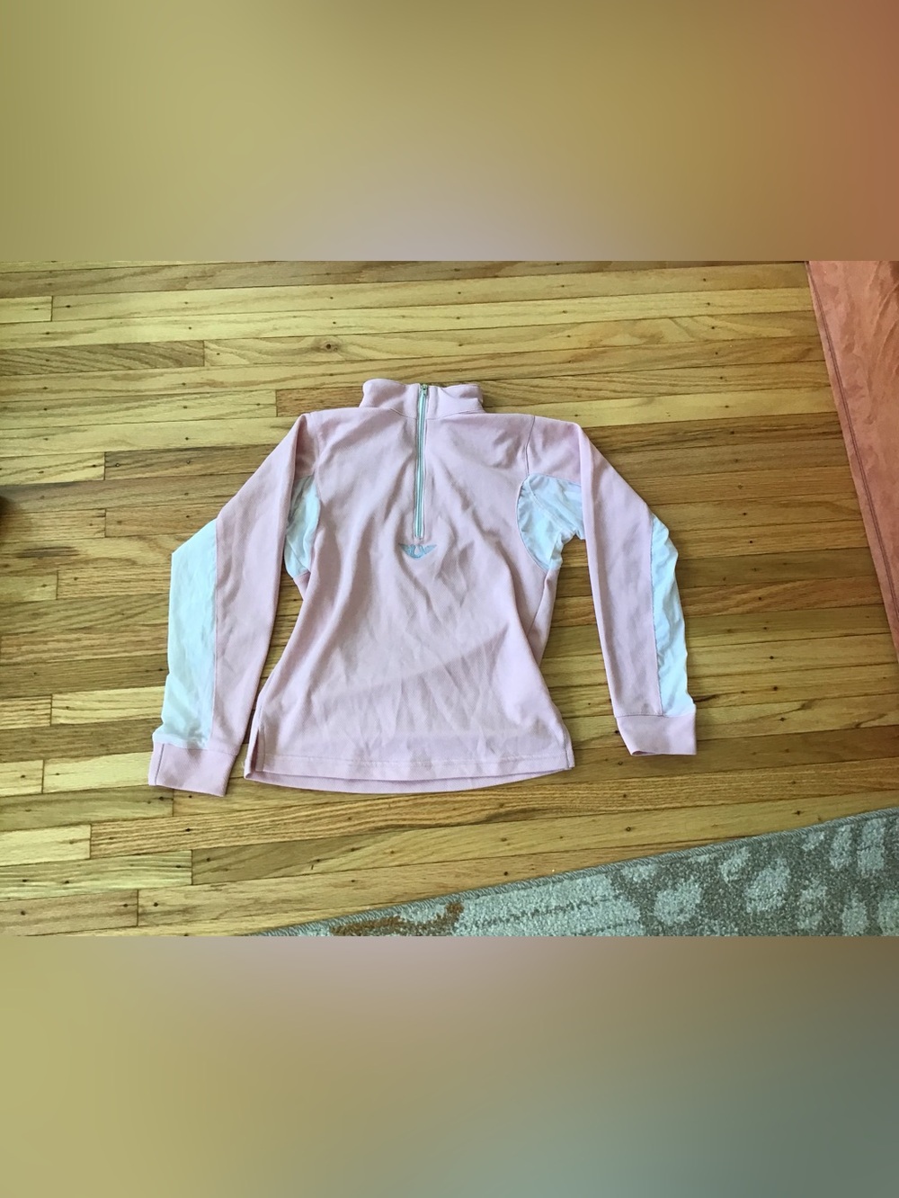 TuffRider Pink/White 1/4 Zip sun shirt kids Size S